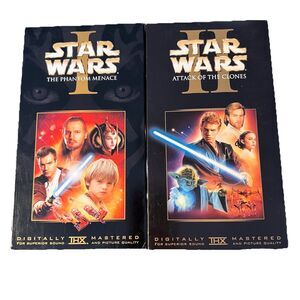 Star Wars Attack of the Clones and The Phantom Menace Two VHS Tapes